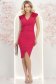 Rochie din crep fuchsia pana la genunchi petrecuta tip creion cu volanase - StarShinerS 3 - StarShinerS.ro