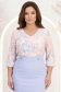 Bluza dama din viscoza crem imprimata cu un croi larg si maneci bufante - StarShinerS 1 - StarShinerS.ro