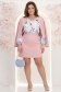 Bluza din viscoza roz deschis cu croi larg si imprimeu floral - StarShinerS 2 - StarShinerS.ro