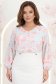 Bluza din viscoza albastra-deschis cu croi larg si imprimeu floral - StarShinerS 1 - StarShinerS.ro