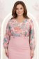 Bluza din viscoza roz cu croi larg si imprimeu - StarShinerS 1 - StarShinerS.ro