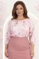 Bluza dama din  viscoza roz pudra cu croi larg si maneci bufante - StarShinerS 1 - StarShinerS.ro