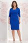 Rochie din modal albastra până la genunchi tip creion cu drapaje laterale- StarShinerS 2 - StarShinerS.ro