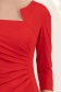 Rochie din modal rosie până la genunchi tip creion cu drapaje laterale- StarShinerS 3 - StarShinerS.ro