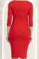 Rochie din modal rosie până la genunchi tip creion cu drapaje laterale- StarShinerS 5 - StarShinerS.ro