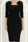 Rochie din modal neagra până la genunchi tip creion cu drapaje laterale- StarShinerS 5 - StarShinerS.ro
