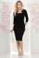 Rochie din modal neagra până la genunchi tip creion cu drapaje laterale- StarShinerS 3 - StarShinerS.ro