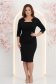 Rochie din modal neagra până la genunchi tip creion cu drapaje laterale- StarShinerS 2 - StarShinerS.ro
