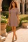 Rochie din stofa mocha scurta cu croi larg si guler - StarShinerS 1 - StarShinerS.ro
