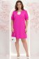 Rochie din stofa fuchsia scurta cu croi larg si guler - StarShinerS 2 - StarShinerS.ro