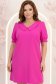 Rochie din stofa fuchsia scurta cu croi larg si guler - StarShinerS 1 - StarShinerS.ro