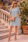 Rochie din stofa mint scurta cu croi larg si guler- StarShinerS 1 - StarShinerS.ro