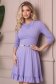 Rochie din jersey lila scurta in clos cu accesoriu tip curea - StarShinerS 1 - StarShinerS.ro