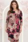 Rochie din jersey roz pana la genunchi cu un croi drept si imprimeu - StarShinerS 2 - StarShinerS.ro