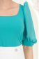Bluza din crep turcoaz mulata cu maneci din voal si nasturi decorativi- StarShinerS 4 - StarShinerS.ro