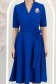 Rochie din stofa albastra midi in clos cu brosa detasabila - StarShinerS 4 - StarShinerS.ro