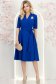Rochie din stofa albastra midi in clos cu brosa detasabila - StarShinerS 4 - StarShinerS.ro