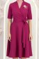 Rochie din stofa zmeura midi in clos cu brosa detasabila - StarShinerS 6 - StarShinerS.ro