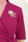Rochie din stofa zmeura midi in clos cu brosa detasabila - StarShinerS 5 - StarShinerS.ro