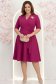 Rochie din stofa zmeura midi in clos cu brosa detasabila - StarShinerS 1 - StarShinerS.ro