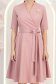 Rochie din stofa roz pudra midi in clos cu brosa detasabila - StarShinerS 6 - StarShinerS.ro