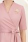 Rochie din stofa roz pudra midi in clos cu brosa detasabila - StarShinerS 5 - StarShinerS.ro