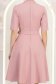 Rochie din stofa roz pudra midi in clos cu brosa detasabila - StarShinerS 7 - StarShinerS.ro
