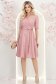 Rochie din stofa roz pudra midi in clos cu brosa detasabila - StarShinerS 3 - StarShinerS.ro