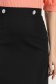 Fusta din stofa neagra scurta cu croi in A si nasturi argintii decorativi - StarShinerS 5 - StarShinerS.ro