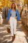 Blugi albi lungi skinny cu buzunare laterale si efect Push Up 2 - StarShinerS.ro
