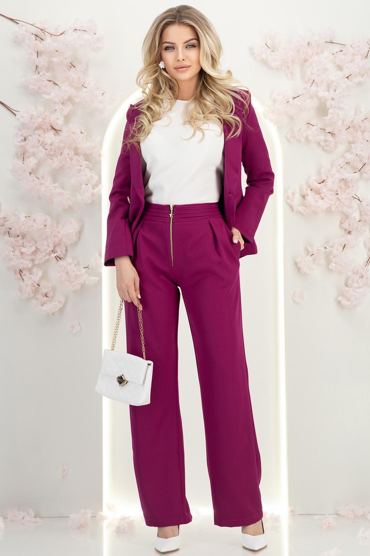 scaun directorial stofa Pantaloni din stofa zmeura lungi drepti cu buzunare laterale- StarShinerS