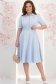Rochie din stofa albastru deschis midi in clos cu accesoriu tip curea- StarShinerS 2 - StarShinerS.ro