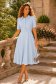 Rochie din stofa albastru deschis midi in clos cu accesoriu tip curea- StarShinerS 1 - StarShinerS.ro