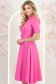 Rochie din stofa roz midi in clos cu accesoriu tip curea 4 - StarShinerS.ro