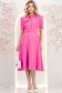 Rochie din stofa roz midi in clos cu accesoriu tip curea 2 - StarShinerS.ro