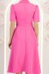 Rochie din stofa roz midi in clos cu accesoriu tip curea 7 - StarShinerS.ro