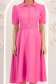 Rochie din stofa roz midi in clos cu accesoriu tip curea 6 - StarShinerS.ro