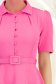 Rochie din stofa roz midi in clos cu accesoriu tip curea 5 - StarShinerS.ro