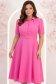 Rochie din stofa roz midi in clos cu accesoriu tip curea 1 - StarShinerS.ro
