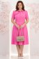Rochie din stofa roz midi in clos cu accesoriu tip curea 2 - StarShinerS.ro