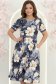 Rochie gri midi in clos cu accesoriu tip curea si brosa florala - StarShinerS 1 - StarShinerS.ro