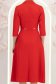Rochie din stofa rosie midi in clos cu pliuri de material si curea- StarShinerS 6 - StarShinerS.ro