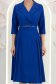 Rochie din stofa albastra midi in clos cu pliuri de material si curea- StarShinerS 6 - StarShinerS.ro
