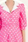 Rochie din stofa roz cu buline midi in clos cu accesoriu tip curea si buzunare - StarShinerS 5 - StarShinerS.ro