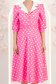 Rochie din stofa roz cu buline midi in clos cu accesoriu tip curea si buzunare - StarShinerS 7 - StarShinerS.ro