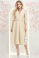 Rochie din stofa crem cu buline midi in clos cu accesoriu tip curea si buzunare - StarShinerS 4 - StarShinerS.ro