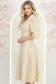 Rochie din stofa crem cu buline midi in clos cu accesoriu tip curea si buzunare - StarShinerS 2 - StarShinerS.ro
