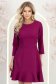 Rochie din stofa zmeura scurta in clos cu volanas la baza fustei- StarShinerS 4 - StarShinerS.ro
