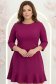 Rochie din stofa zmeura scurta in clos cu volanas la baza fustei- StarShinerS 1 - StarShinerS.ro