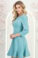 Rochie din stofa turcoaz scurta in clos cu volanas la baza fustei- StarShinerS 2 - StarShinerS.ro